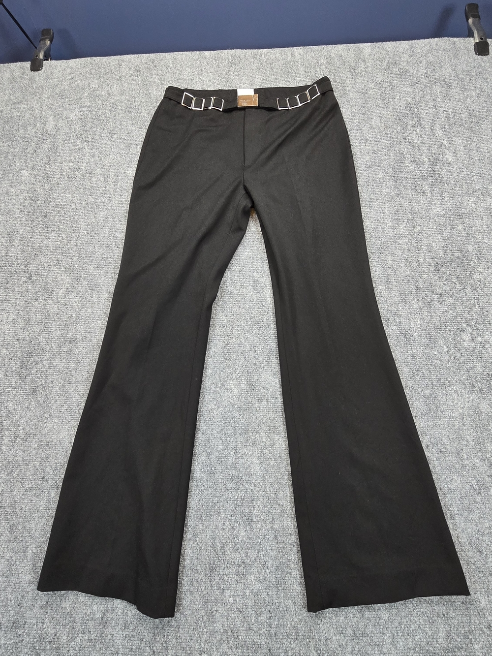 Vertigo Paris Black High Waist Flare Trousers Womens 6 Made in France Career